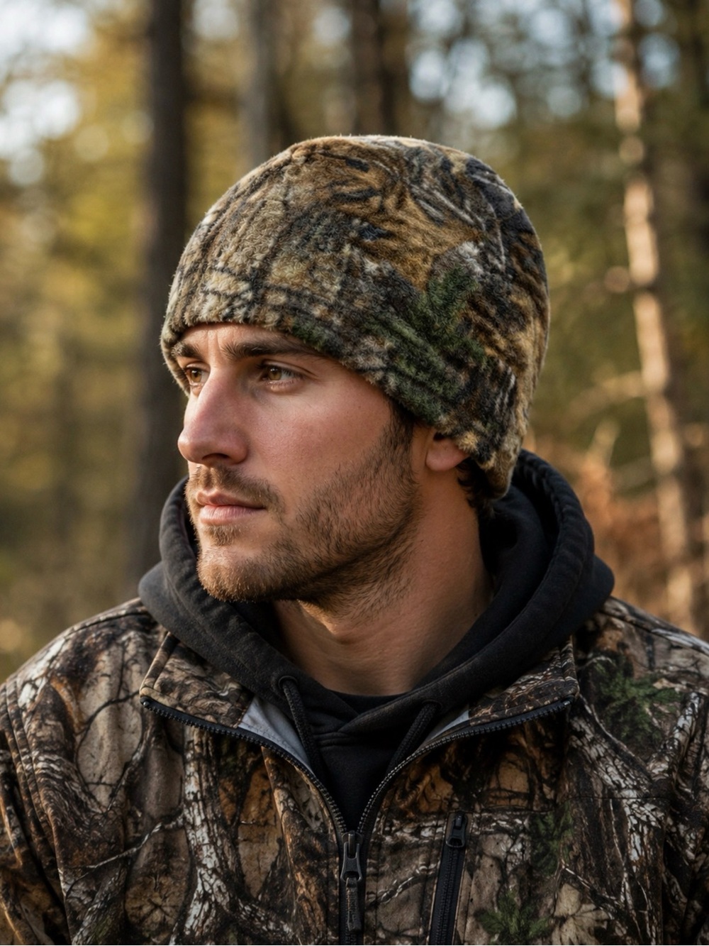 Men’s Academy Ltd Fleece Camouflage Beanie Hat One Size Hunting Outdoor Camo
